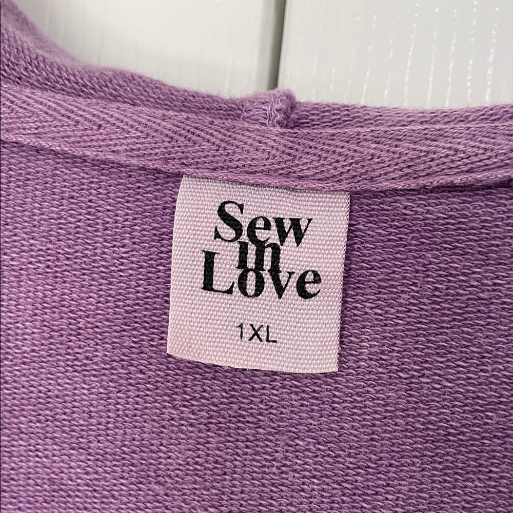Sew In Love Purple Tye Dye Mint Hooded Short Sleeve Hooded Top Womens Size 1X - Picture 6 of 9